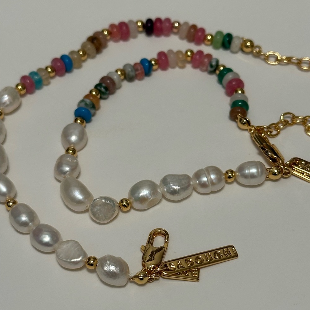 Lele Sadoughi Gold and Multicolor Beaded Bracelet - Picture 5 of 5